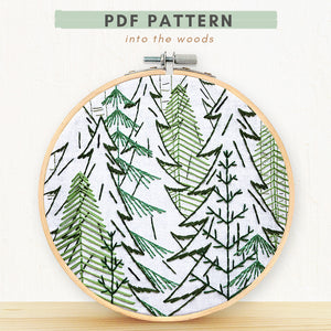 PDF embroidery Pattern forest trees
