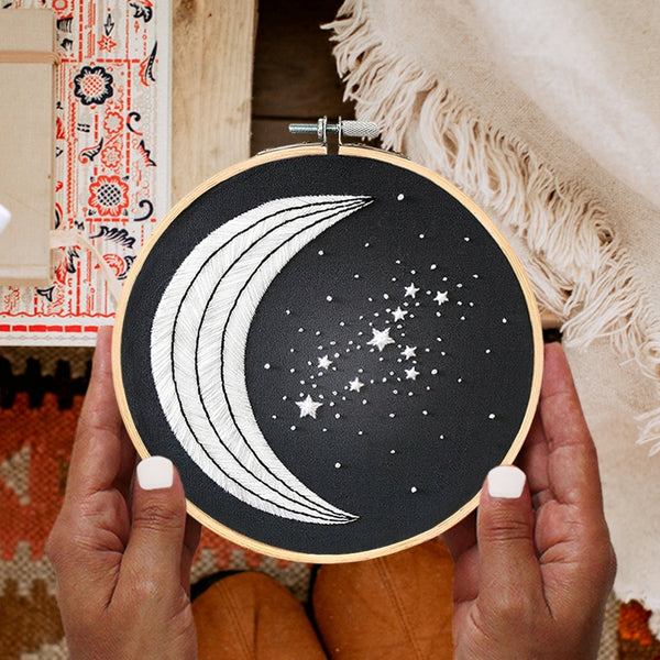 Load image into Gallery viewer, leo zodiac 6 inch embroidery hoop art
