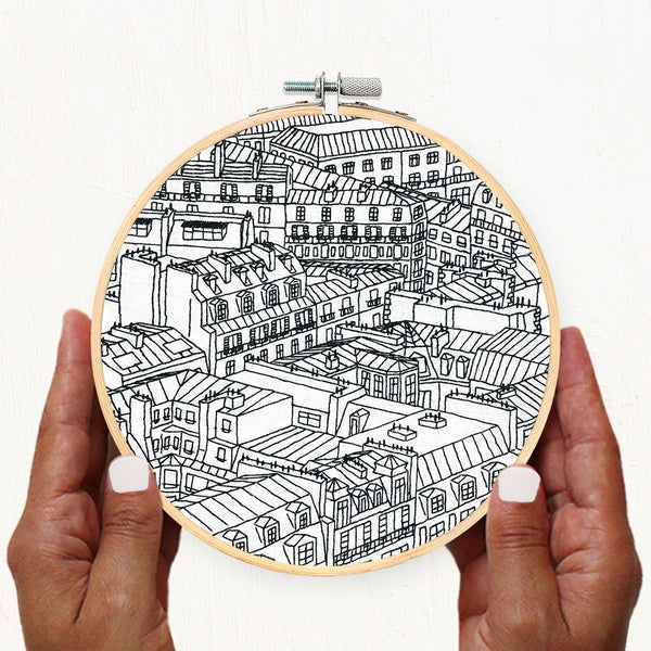 Load image into Gallery viewer, Paris France Embroidery Hoop Art Pattern
