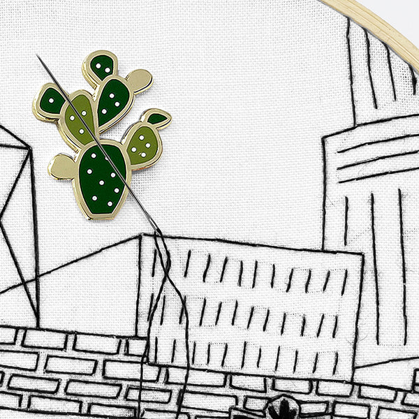 Load image into Gallery viewer, prickly pears needle keeper embroidery cross stitch accessory sewing tool
