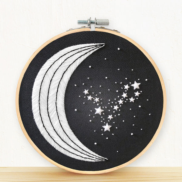 Load image into Gallery viewer, Pisces constellation embroidery art

