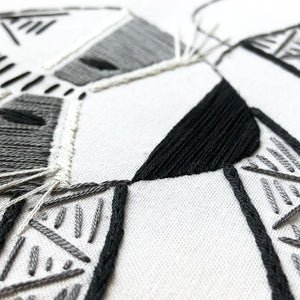 black and white embroidery pattern