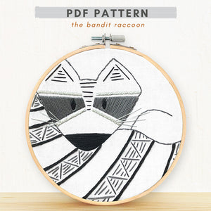 Raccoon Embroidery Pattern PDF