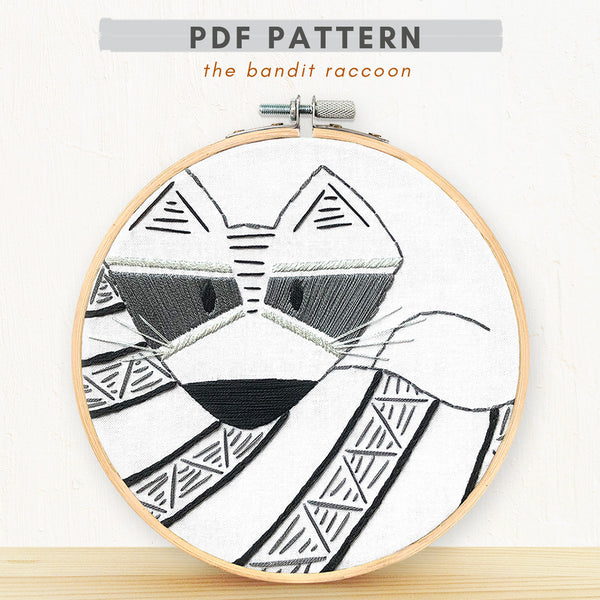 Load image into Gallery viewer, Raccoon Embroidery Pattern PDF

