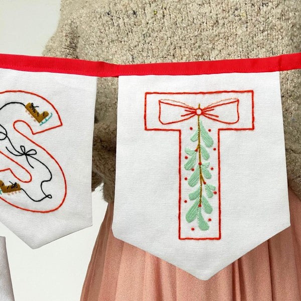 Load image into Gallery viewer, diy holiday embroidery garland

