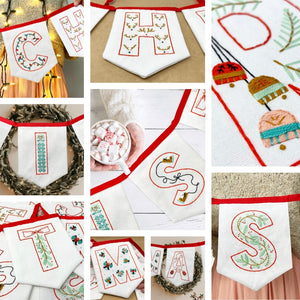 Merry Christmas DIY embroidery pattern 
