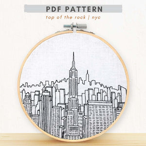 PDF embroidery Pattern nyc skyline