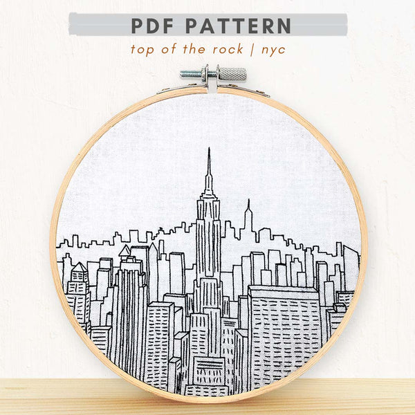 Load image into Gallery viewer, PDF embroidery Pattern nyc skyline
