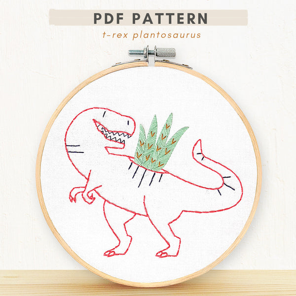 Load image into Gallery viewer, PDF embroidery Pattern tyrannosaurus trex
