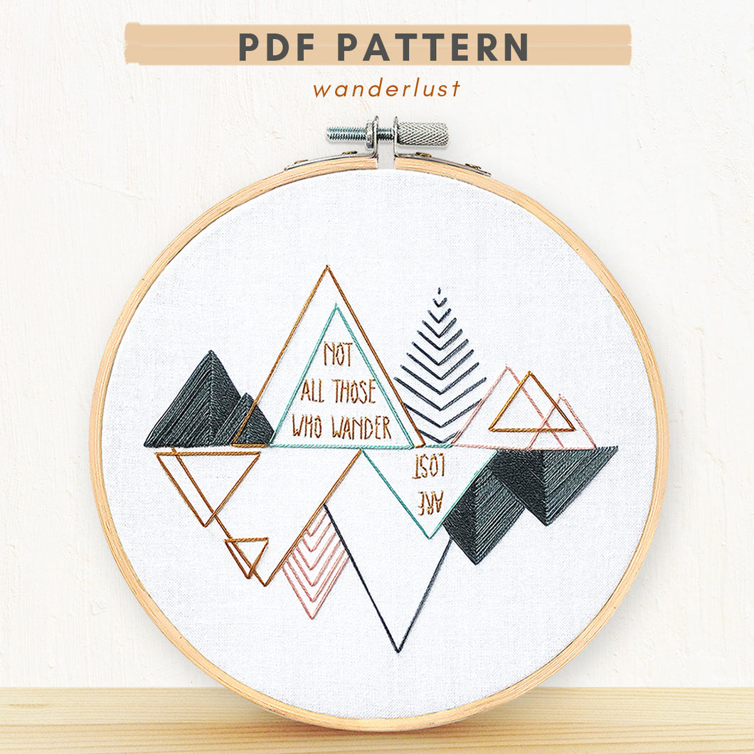 PDF embroidery Pattern not all those who wander are lost quote 