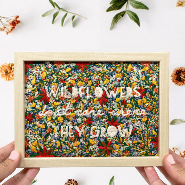 Load image into Gallery viewer, wildflowers don&#39;t care where they grow pdf embroidery pattern
